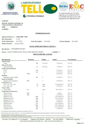 analize ulei de masline origen